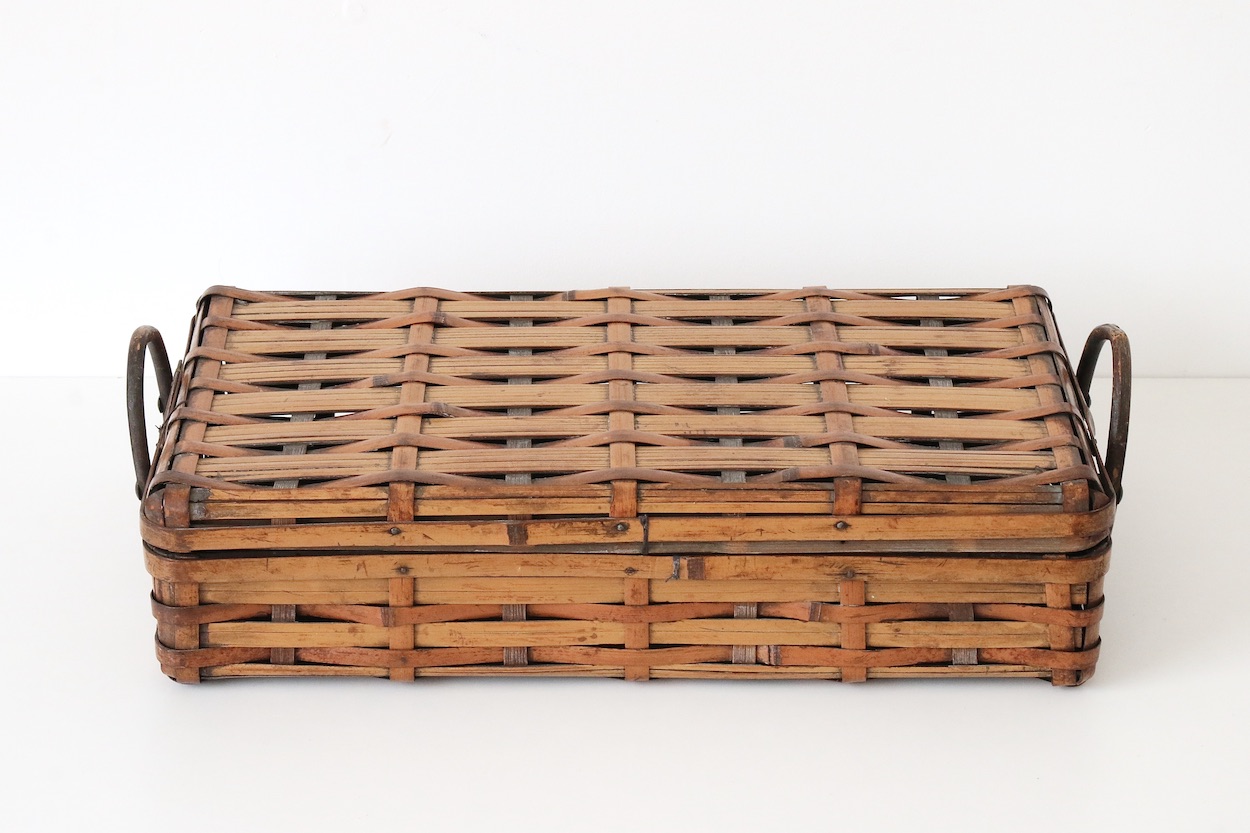 竹細工,Antique Bamboo basket アンティーク 竹籠 竹編み かご | FEM